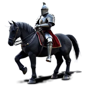 Black Knight On Horseback Png Bnm PNG image