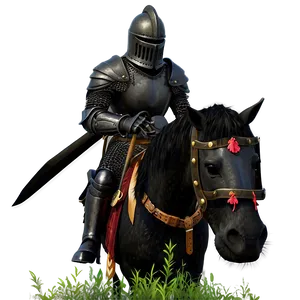 Black Knight On Horseback Png Tok PNG image