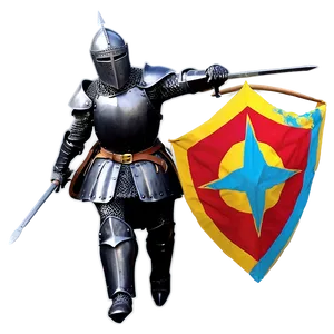 Black Knight Riding Into Battle PNG Coj PNG