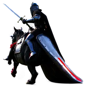 Black Knight Riding Into Battle PNG Rfm24 PNG