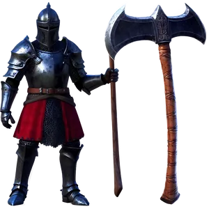 Black Knight With Axe PNG 99