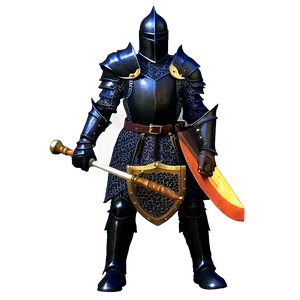 Black Knight With Axe PNG Ntb