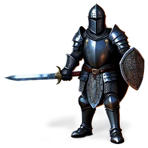 Black Knight With Chainmail PNG 06272024 PNG
