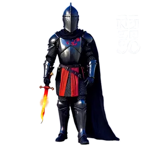 Black Knight With Fire Background PNG 24 PNG