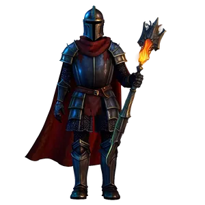 Black Knight With Fire Background PNG Xkb66 PNG