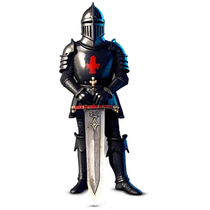 Black Knight With Sword Raised PNG 06272024 PNG