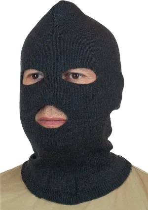 Black Knit Balaclava PNG image