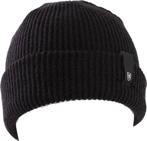 Black Knit Beanie Hat PNG image