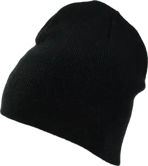 Black Knit Beanie Hat