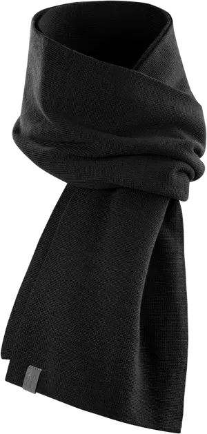 Black Knit Scarf Product Display PNG image
