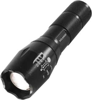 Black L E D Flashlight Solaray PNG image