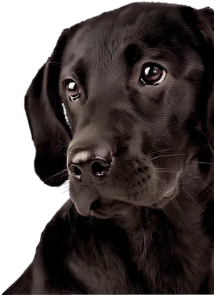 Black Labrador Puppy Portrait PNG image