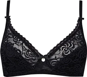 Black Lace Bralette Lingerie Item PNG image