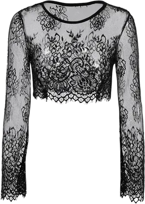 Black Lace Crop Top
