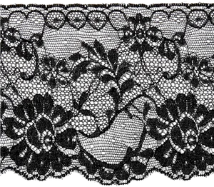 Black Lace Fabric Pattern PNG image