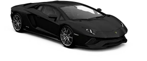 Black Lamborghini Aventador Side View