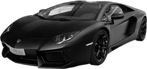 Black Lamborghini Aventador Side View PNG image