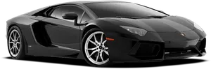 Black Lamborghini Aventador Side View