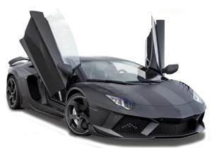 Black Lamborghini Aventador With Doors Open