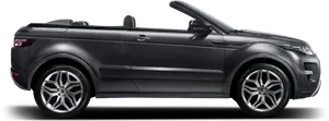 Black Land Rover Evoque Convertible Side View PNG