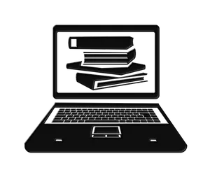 Black Laptop Books Concept