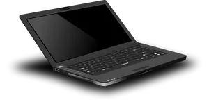 Black Laptop Isolatedon Dark Background