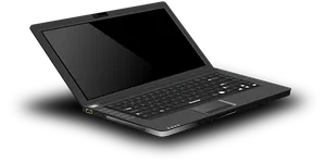 Black Laptop Isolatedon Dark Background