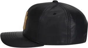 Black Leather Baseball Cap PNG image