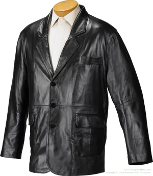 Black Leather Blazeron Mannequin PNG image