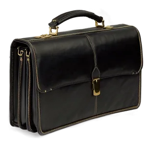 Black Leather Briefcase PNG 06252024
