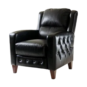 Black Leather Chair PNG 06252024