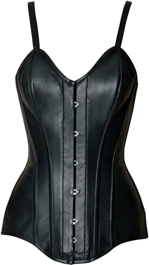 Black Leather Corset Lingerie PNG image