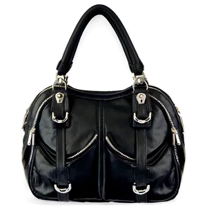 Black Leather Handbag PNG 11