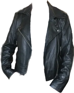 Black Leather Jacket Floating Effect PNG image