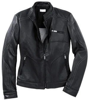 Black Leather Jacket Product Photo PNG image