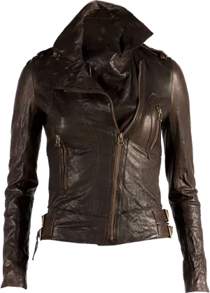 Black Leather Jacket Product Photo