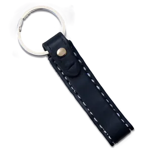 Black Leather Keychain PNG 06252024