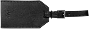 Black Leather Luggage Tag PNG image