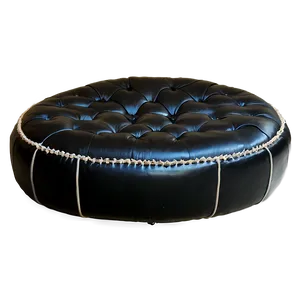 Black Leather Ottoman Png 06252024 PNG image