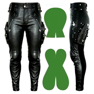 Black Leather Pants PNG Hqu