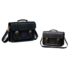 Black Leather Satchel PNG 61