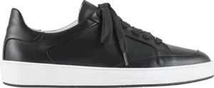 Black Leather Sneaker White Sole PNG image