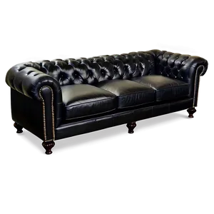 Black Leather Sofa Png 06252024 PNG image