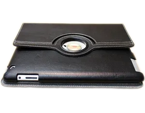 Black Leather Tablet Casewith Stand PNG image