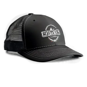 Black Leather Trucker Hat PNG 18