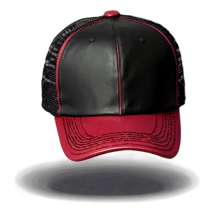 Black Leather Trucker Hat PNG Bqv66 PNG