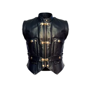 Black Leather Vest PNG Wst54 PNG