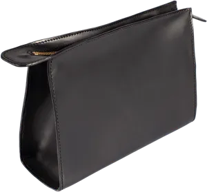 Black Leather Zippered Wallet PNG