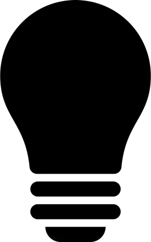 Black Lightbulb Icon PNG image