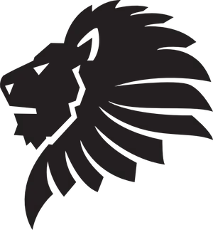 Black Lion Silhouette Graphic PNG image